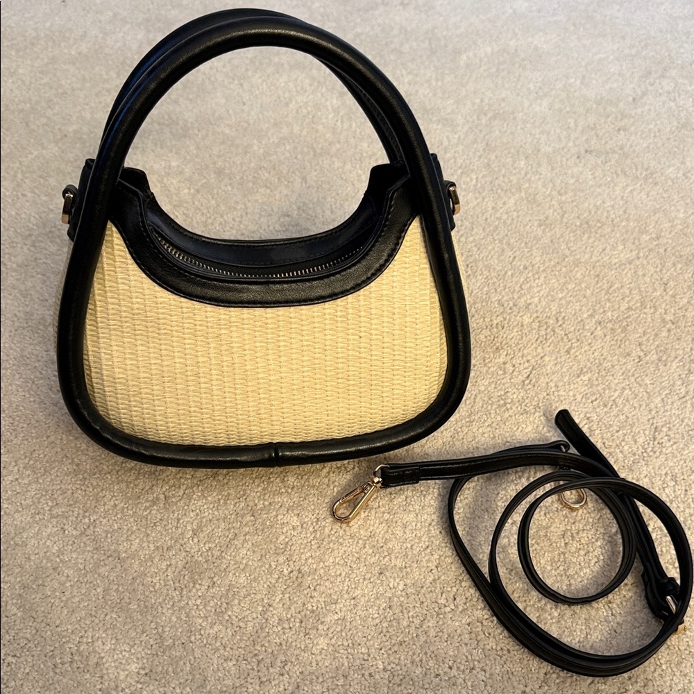A New Day Black and Cream Woven Women's Handbag